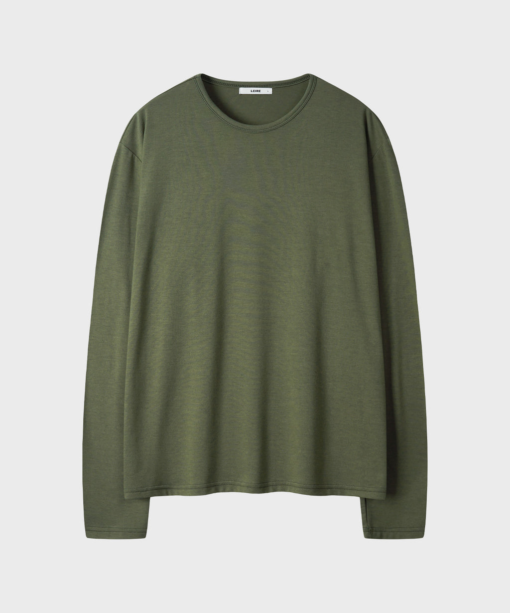 Soft Round Long Sleeve T-Shirt [Khaki]