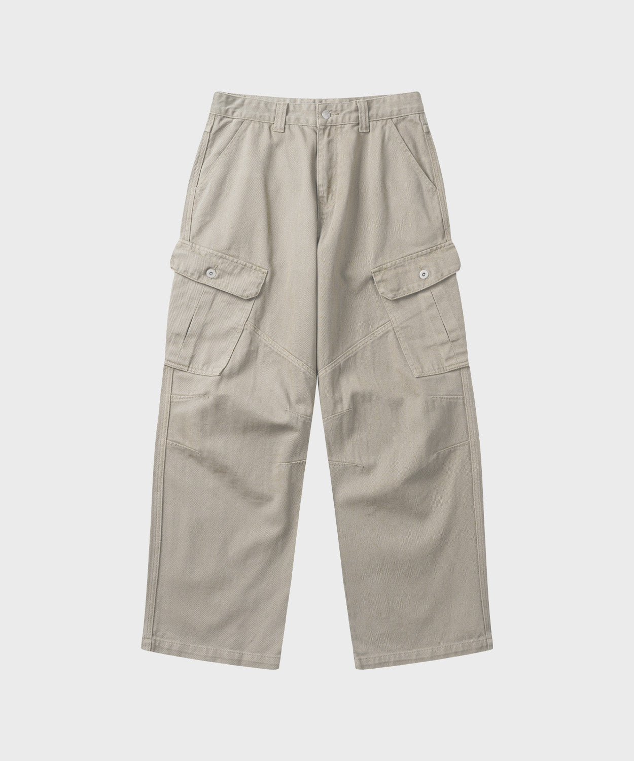 Garment Dyed Curved Cargo Pants [Light Beige]