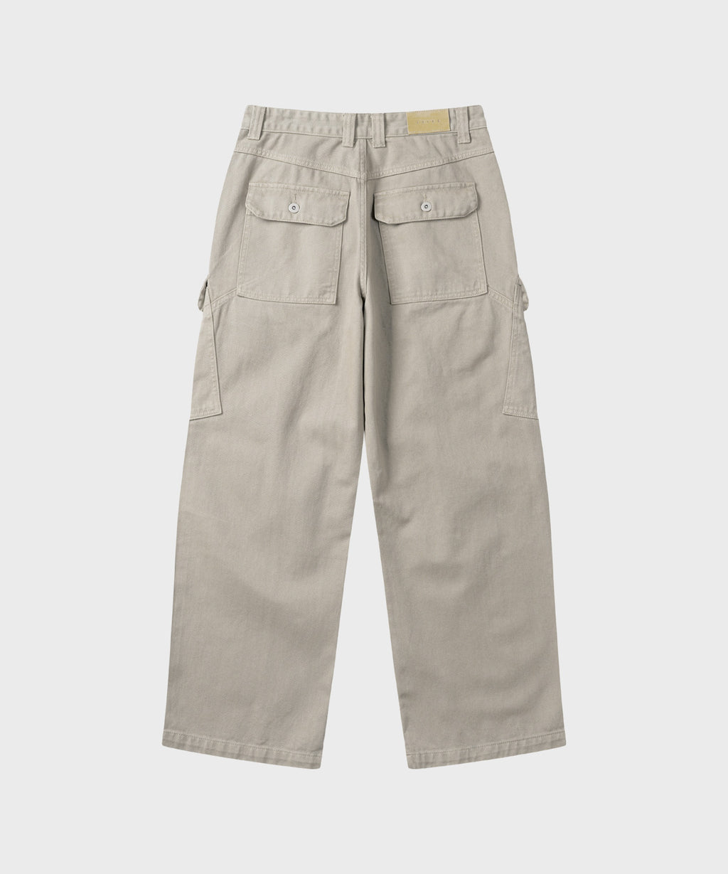 Garment Dyed Curved Cargo Pants [Light Beige]