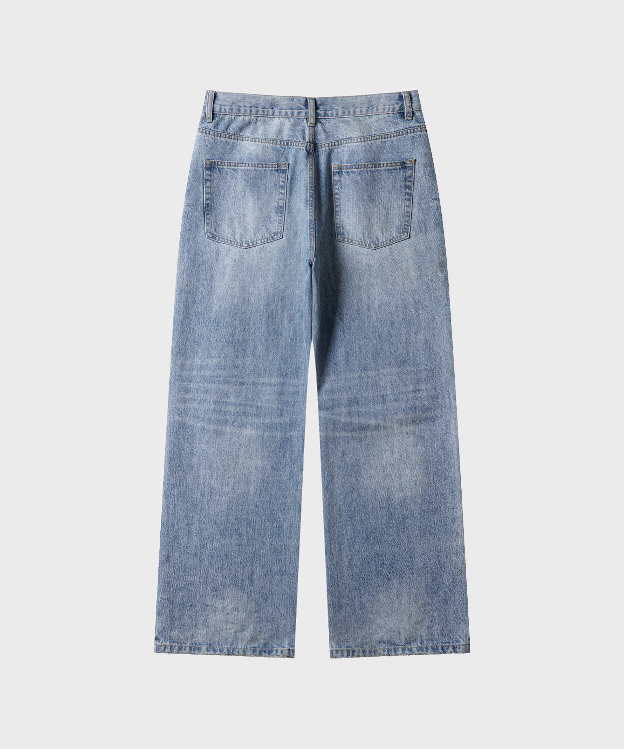 Distressed Flared Denim Pants [Light Blue]