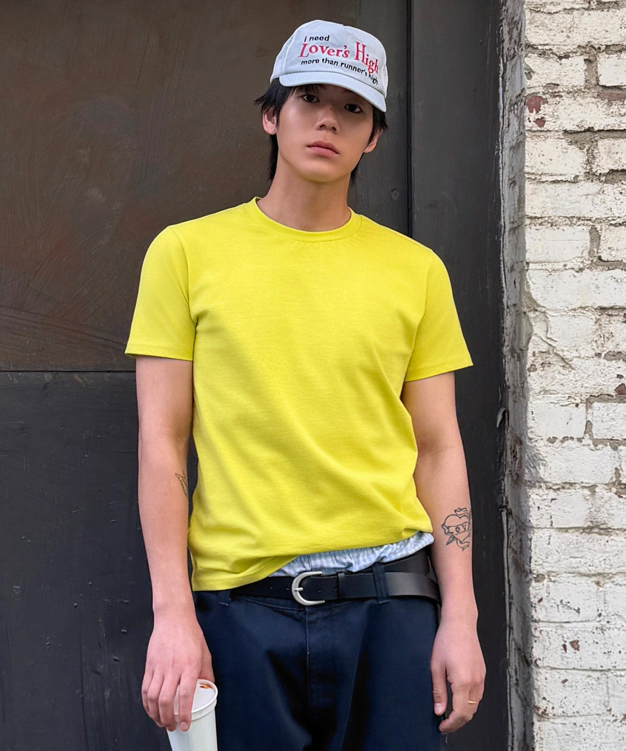 90s Vintage Fit Washed T-Shirt [Lime]