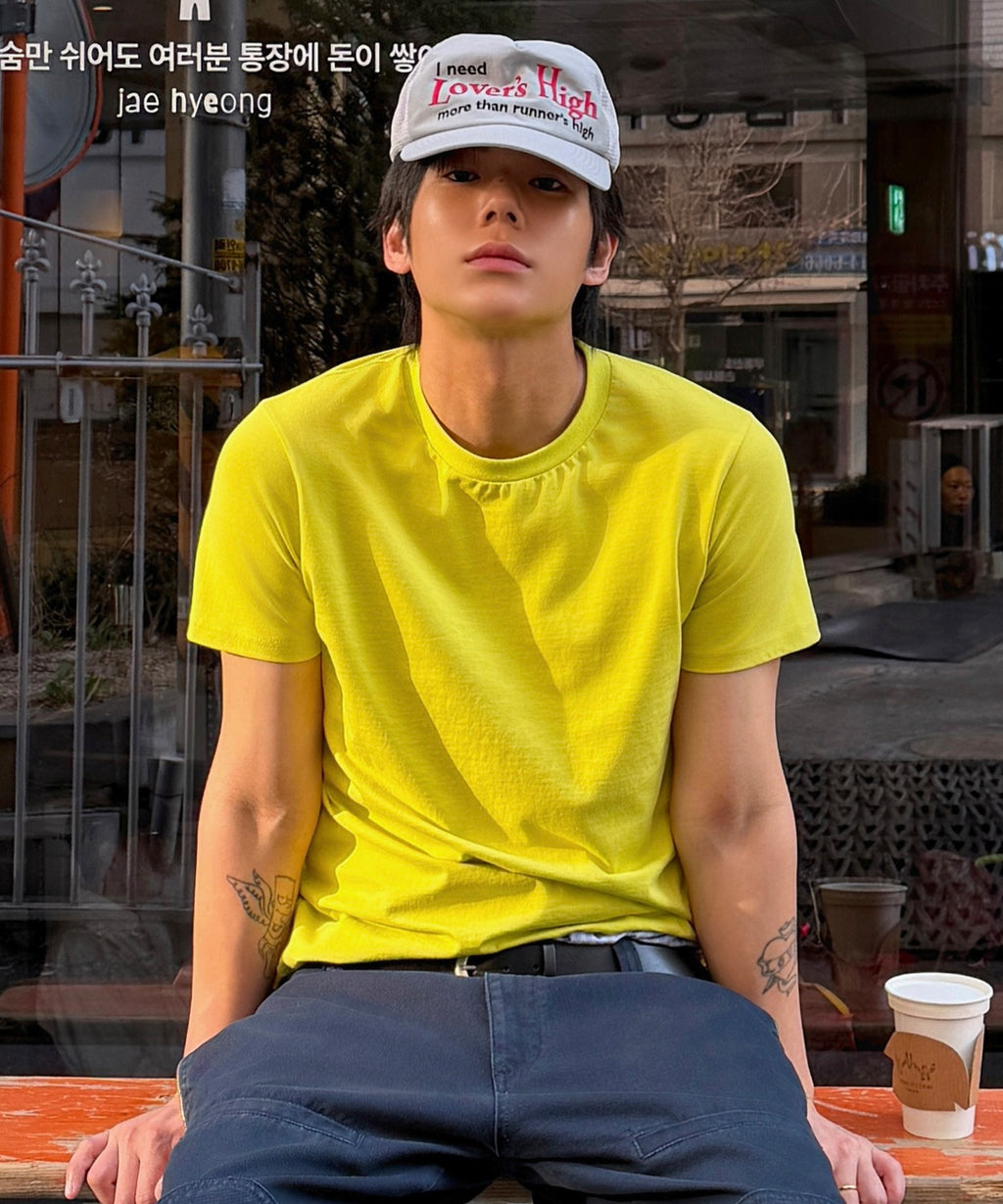 90s Vintage Fit Washed T-Shirt [Lime]