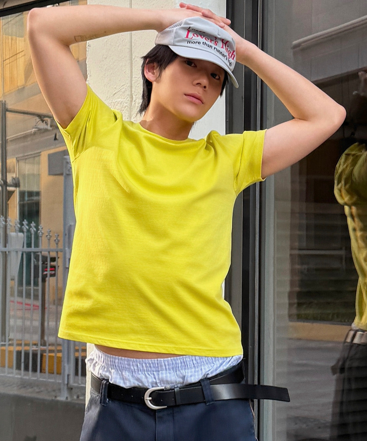 90s Vintage Fit Washed T-Shirt [Lime]