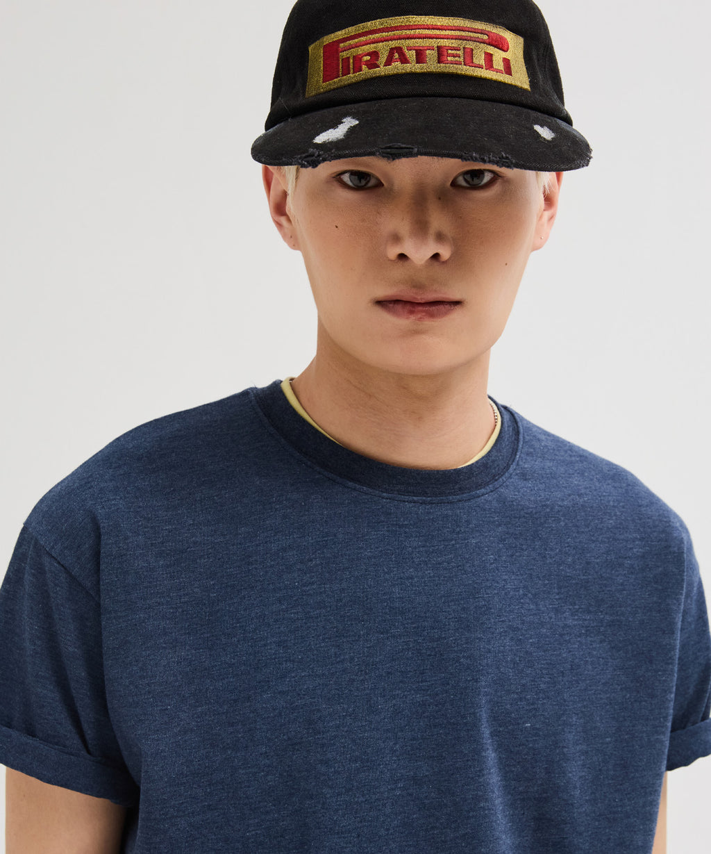 Essential Crop T-Shirt [Melange Blue]