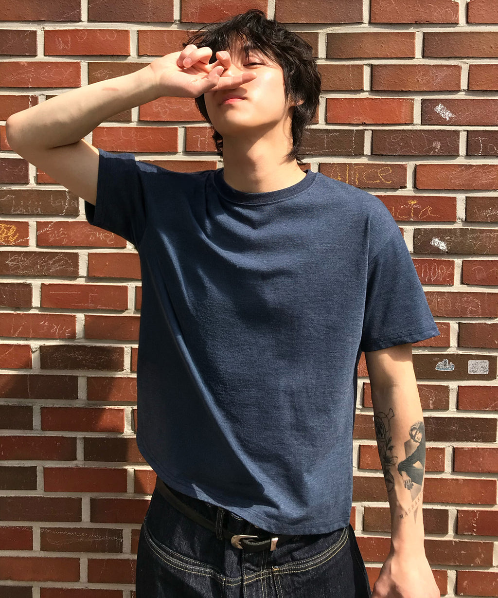 Essential Crop T-Shirt [Melange Blue]
