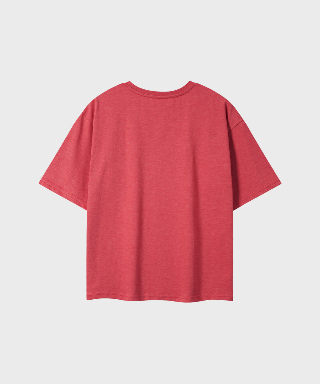 Essential Crop T-Shirt [Melange Red]