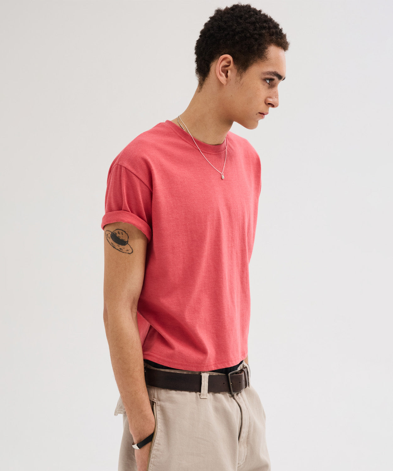 Essential Crop T-Shirt [Melange Red]