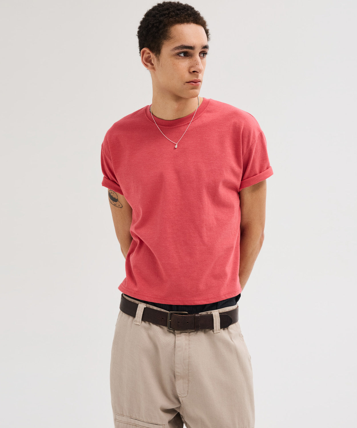 Essential Crop T-Shirt [Melange Red]