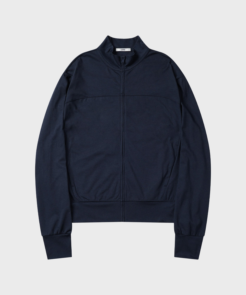 Slim Fit Light Jersey Zip-Up [Navy]