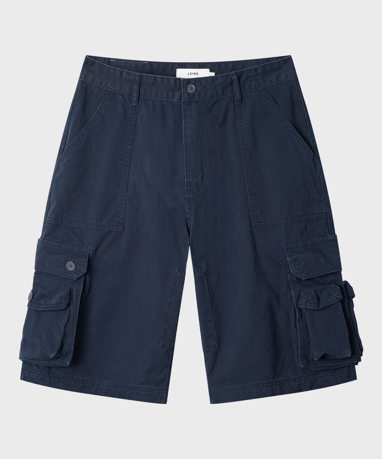 Cargo Pocket Washed Bermuda Shorts [Navy]