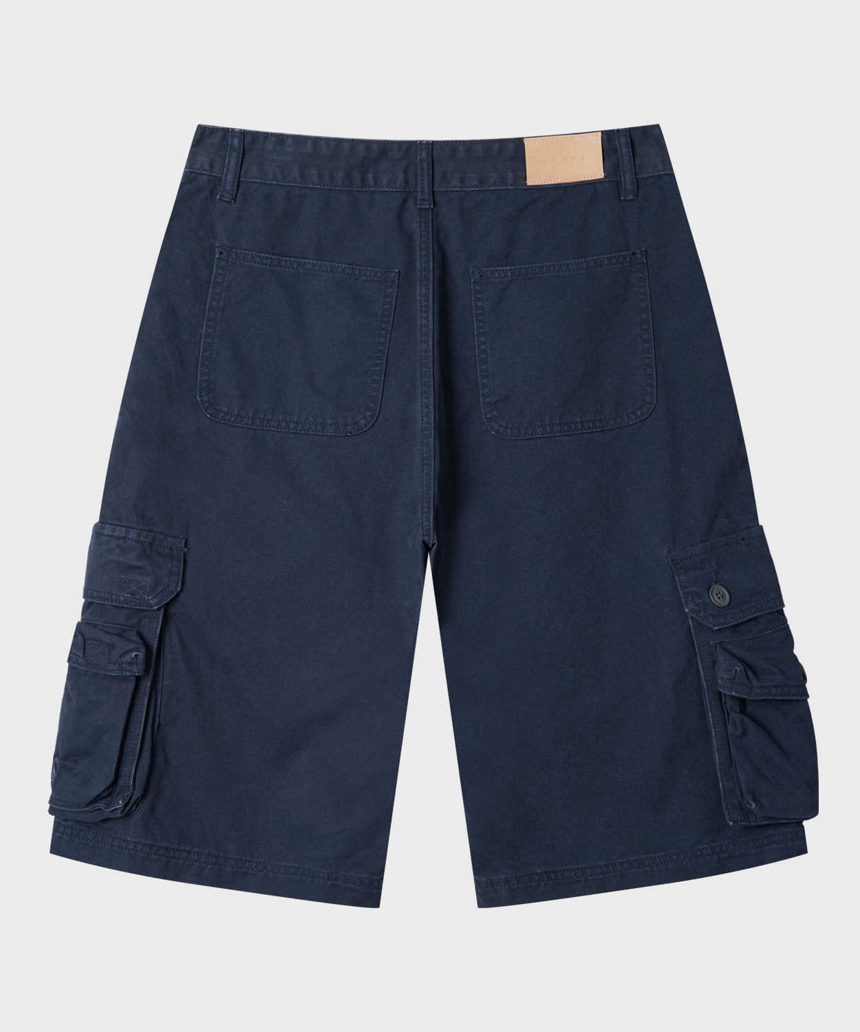 Cargo Pocket Washed Bermuda Shorts [Navy]