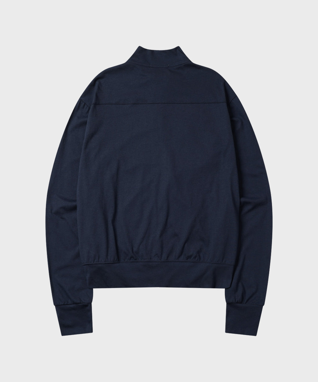 Slim Fit Light Jersey Zip-Up [Navy]