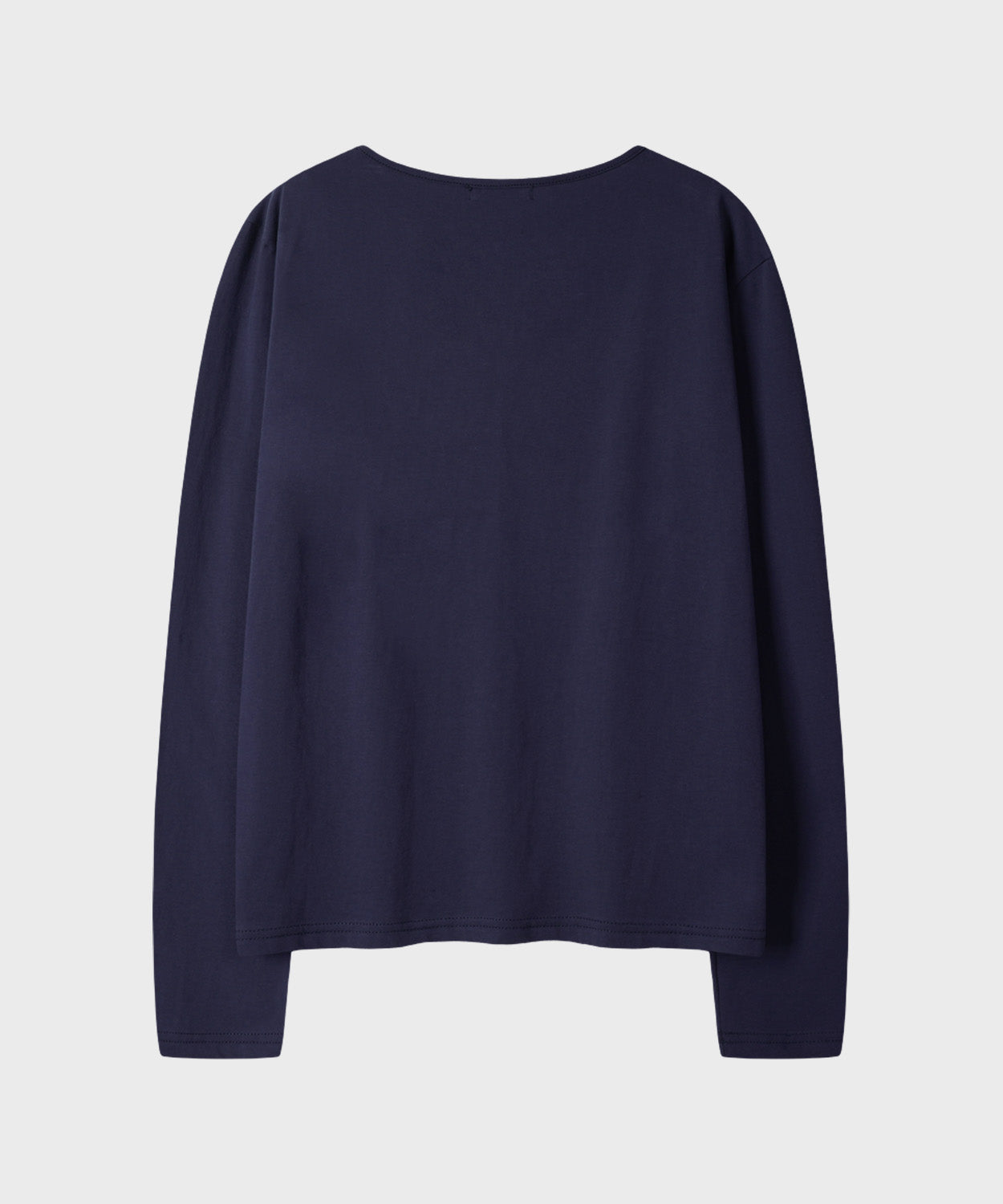 Diagonal Henley Neck Long Sleeve T-Shirt [Navy]