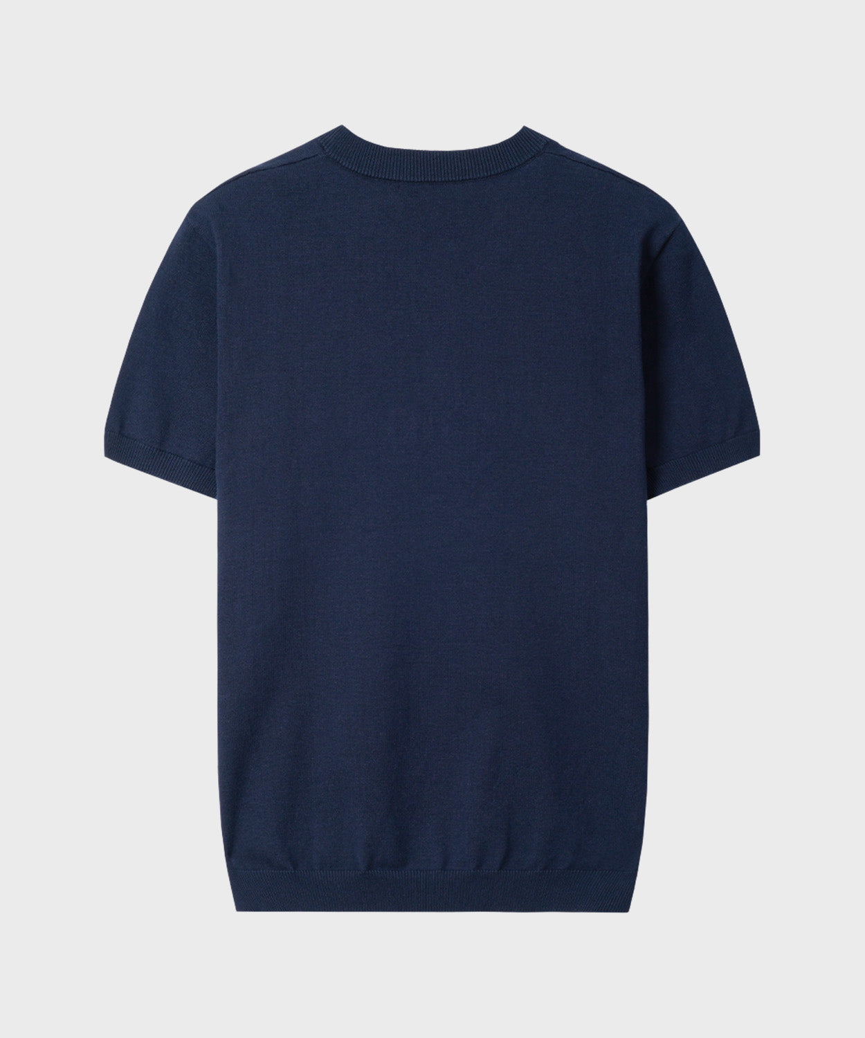 Muscle Fit Henley Neck Short Sleeve Knit [Navy]
