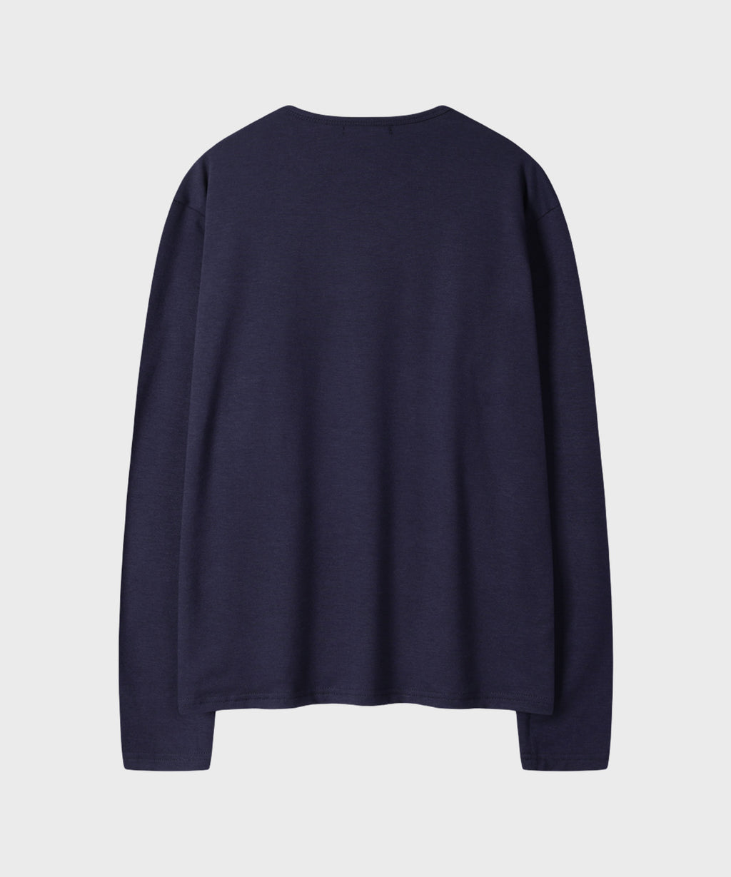 Soft Round Long Sleeve T-Shirt [Navy]