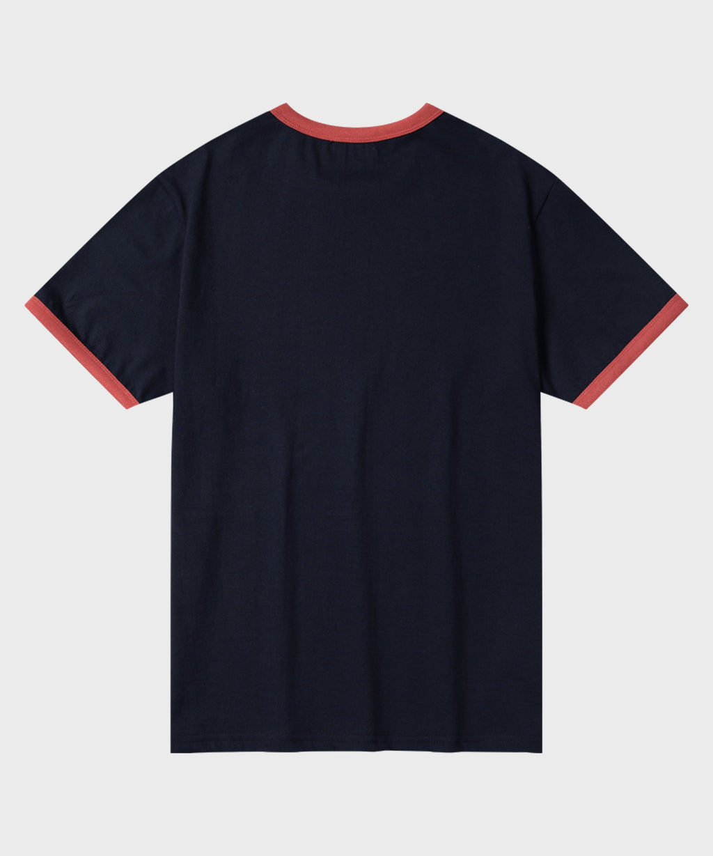 Essential Ringer Color-Block T-Shirt [Navy]