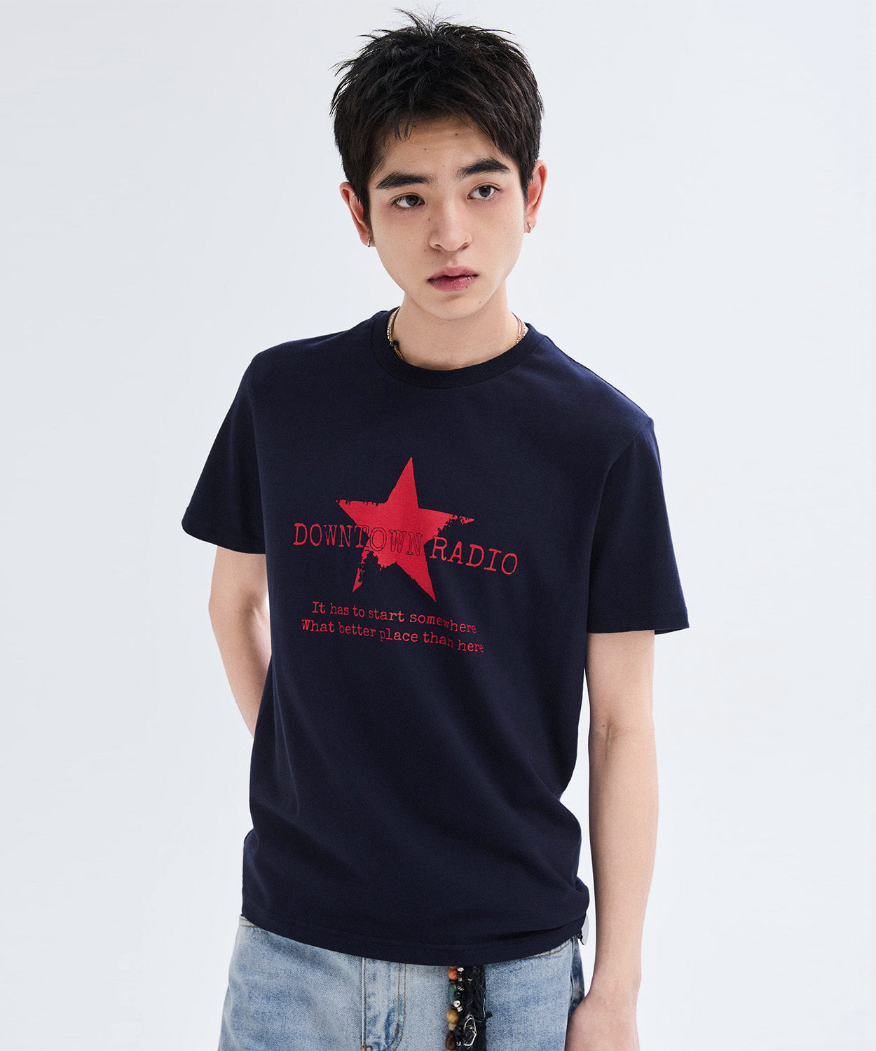 Vintage Star Graphic T-Shirt [Navy]