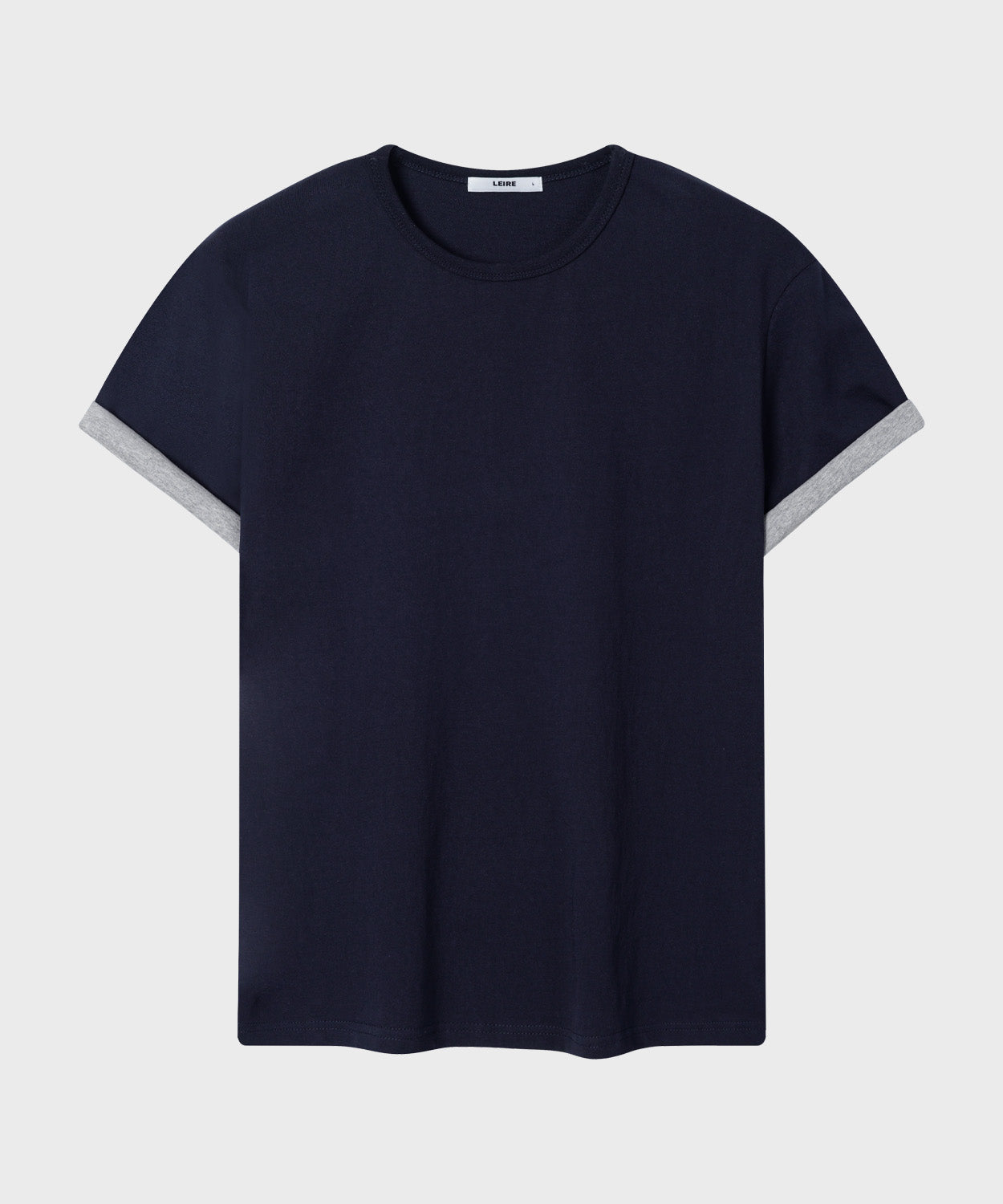 Color Layered Roll-Up T-Shirt [Navy]