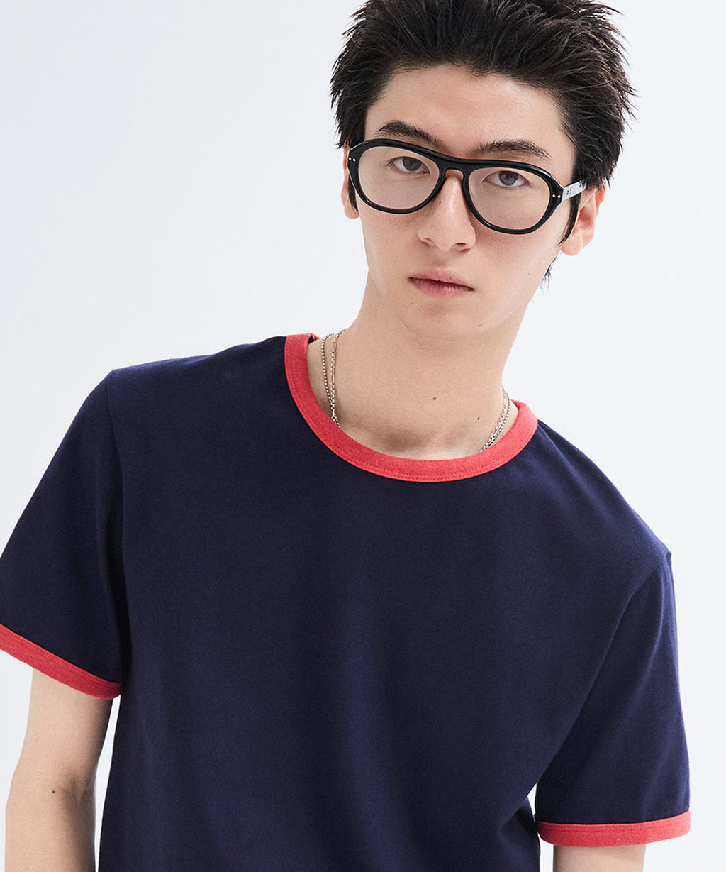 Essential Ringer Color-Block T-Shirt [Navy]