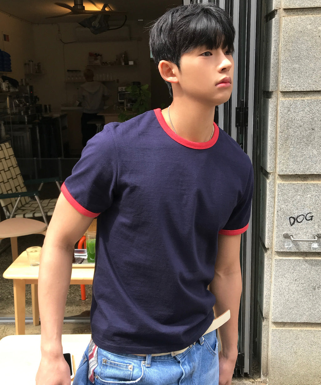 Essential Ringer Color-Block T-Shirt [Navy]