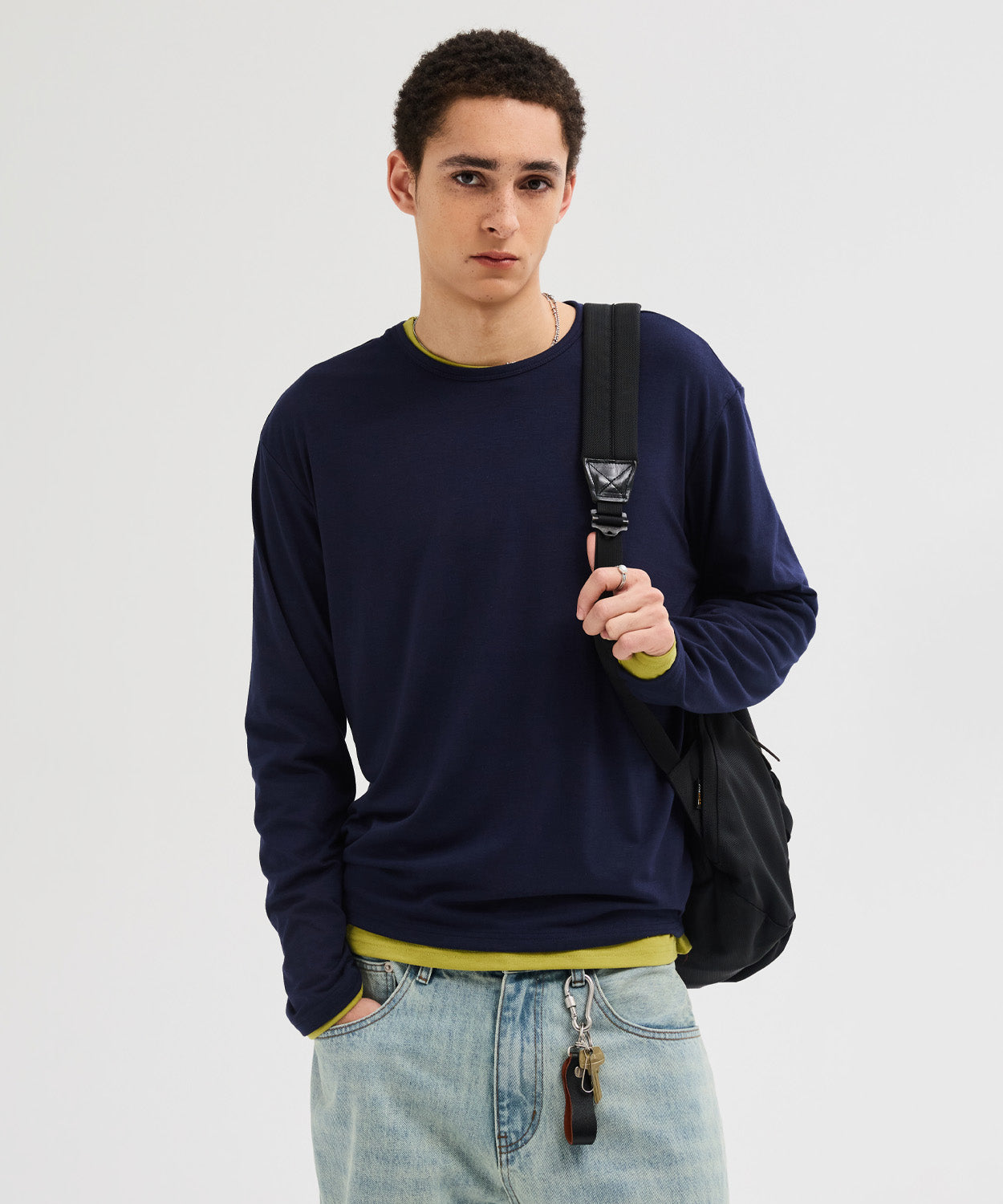 Soft Round Long Sleeve T-Shirt [Navy]