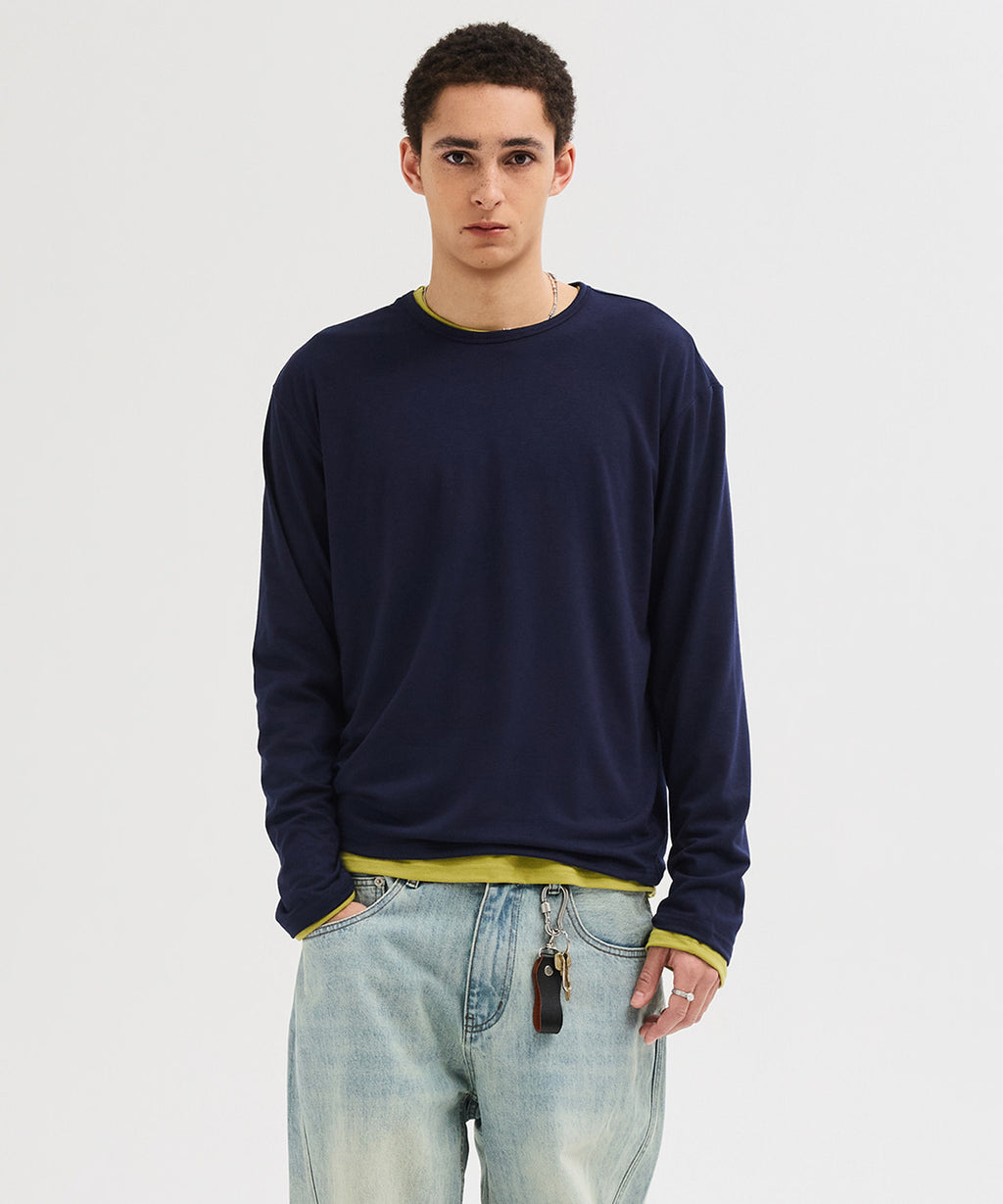 Soft Round Long Sleeve T-Shirt [Navy]