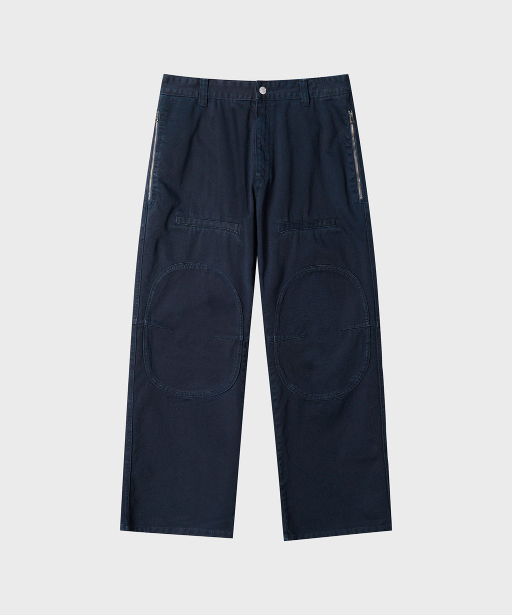 Side Zipper Garment Dyed Cargo Pants [Navy]