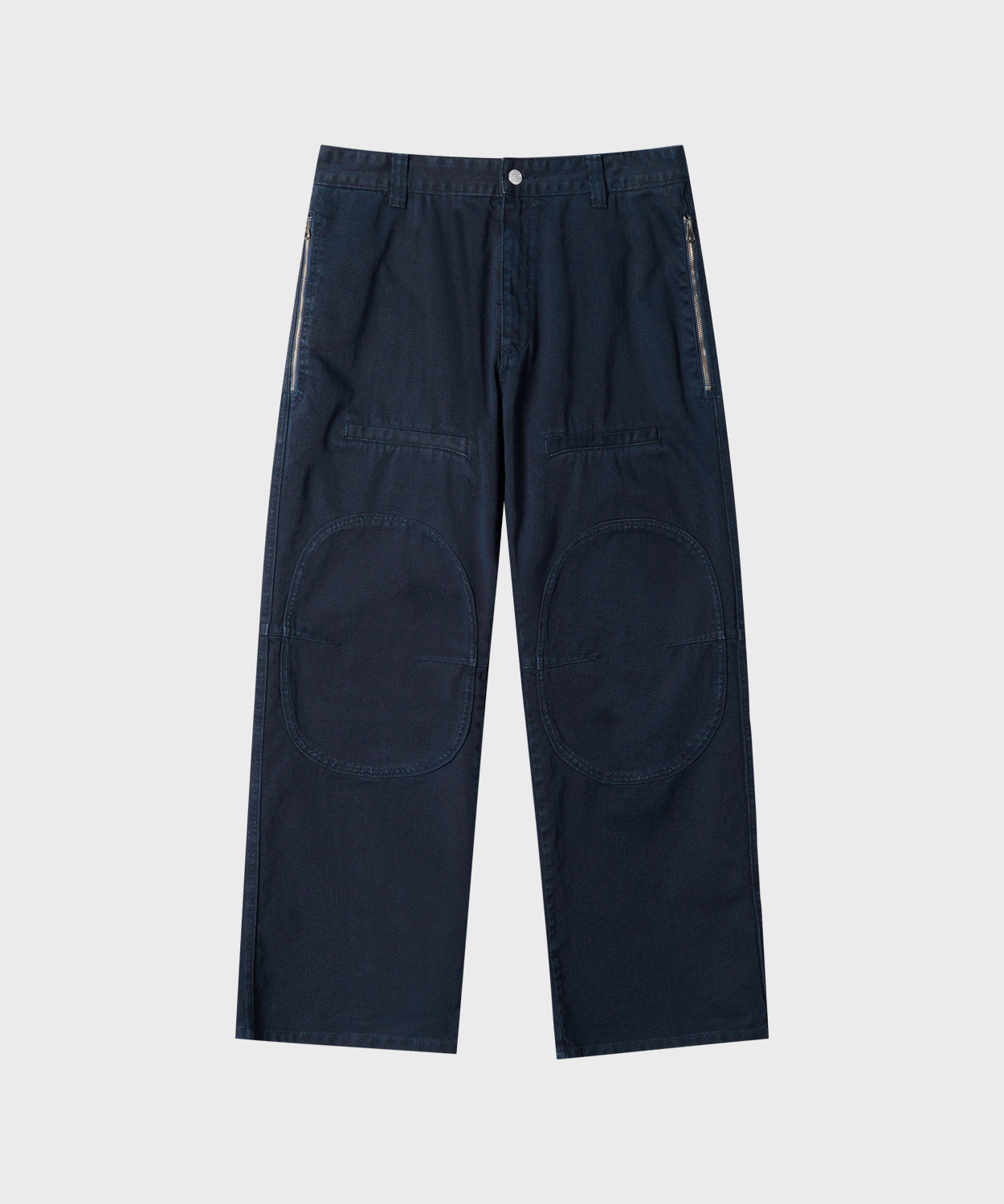 Side Zipper Garment Dyed Cargo Pants [Navy]