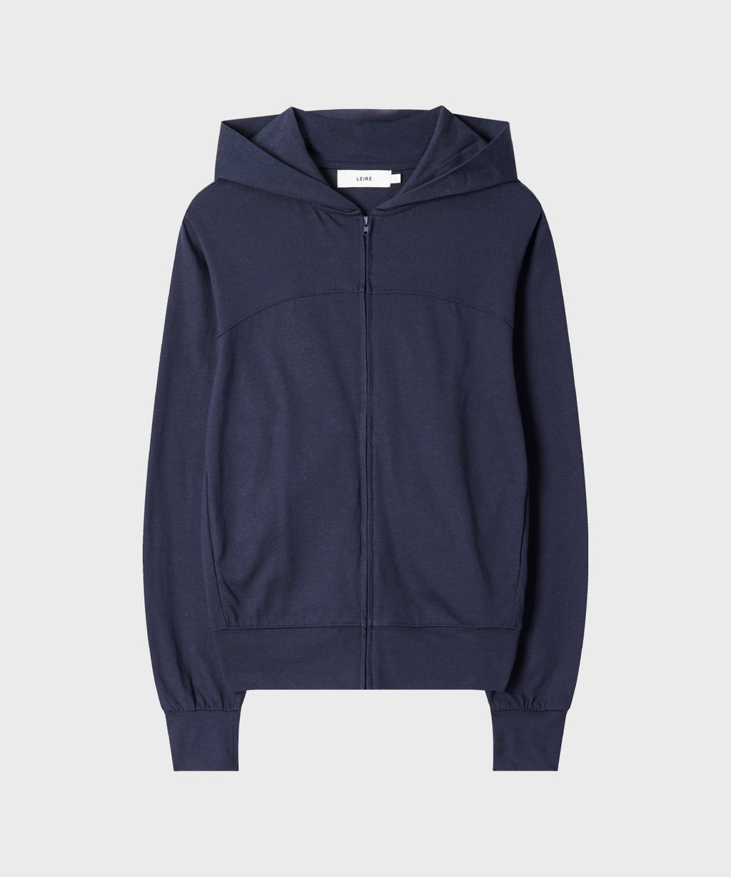 Slim Fit Hoodie Zip-Up [Navy]