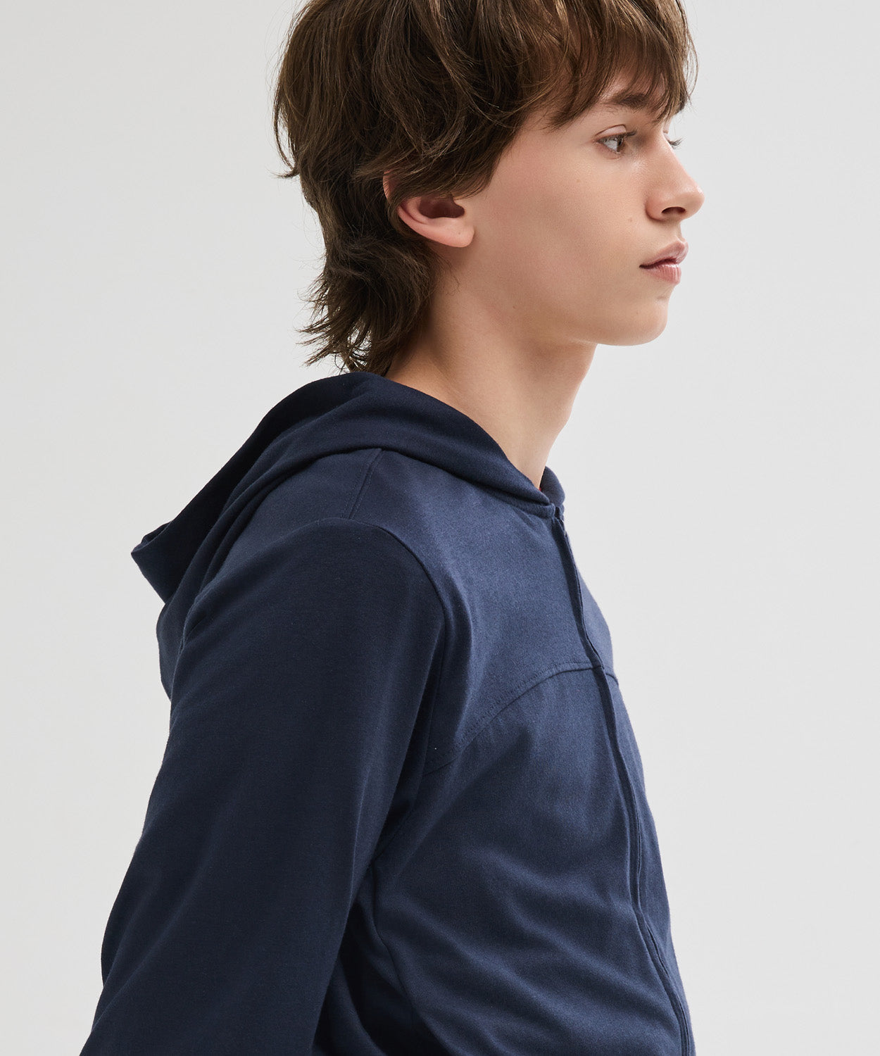Slim Fit Hoodie Zip-Up [Navy]