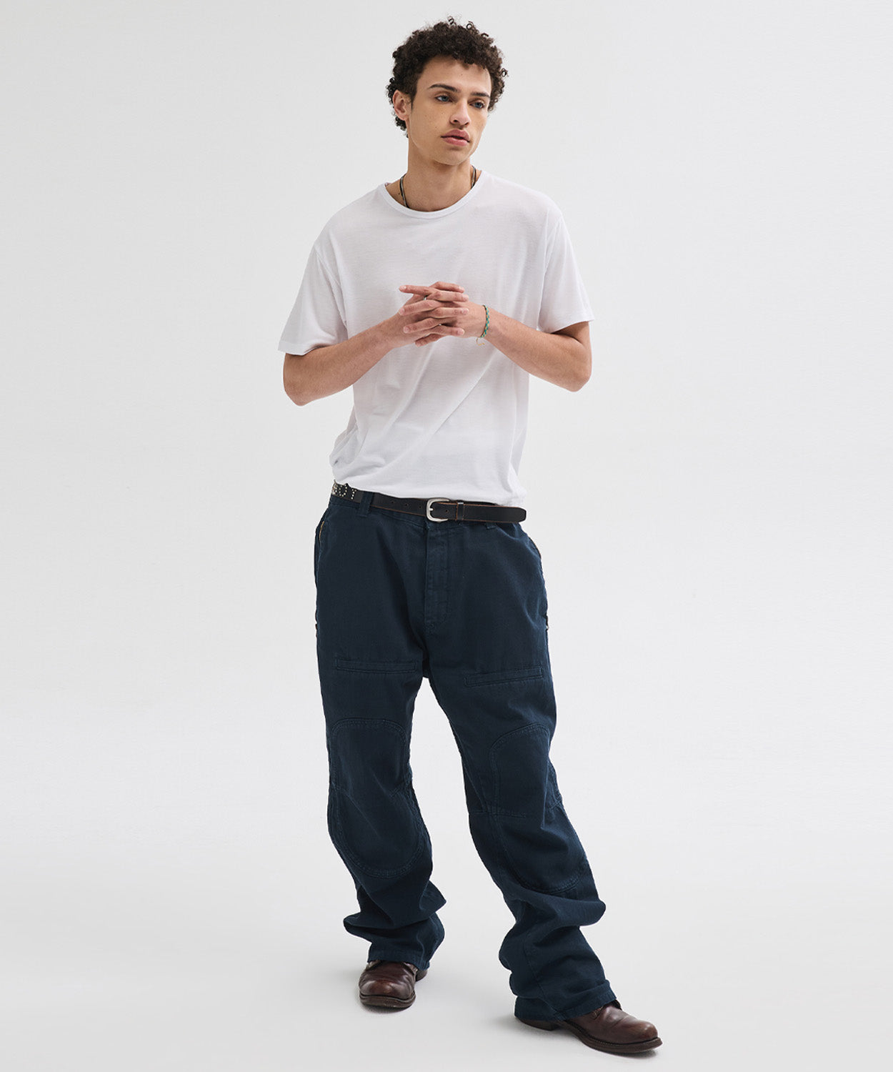 Side Zipper Garment Dyed Cargo Pants [Navy]