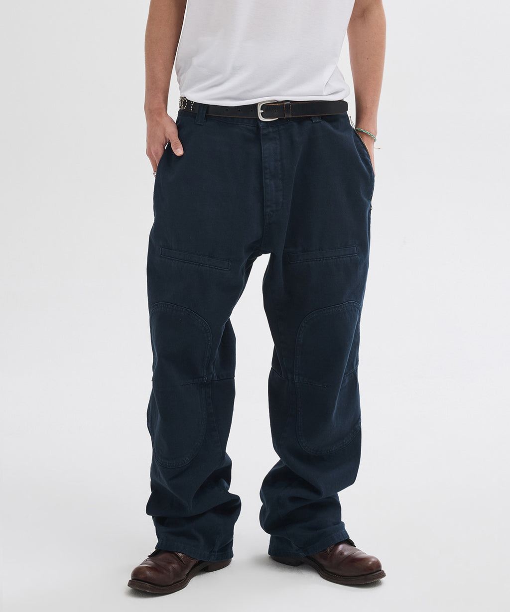 Side Zipper Garment Dyed Cargo Pants [Navy]
