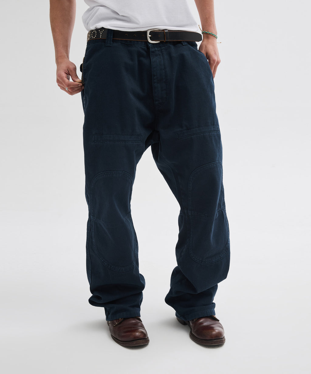 Side Zipper Garment Dyed Cargo Pants [Navy]