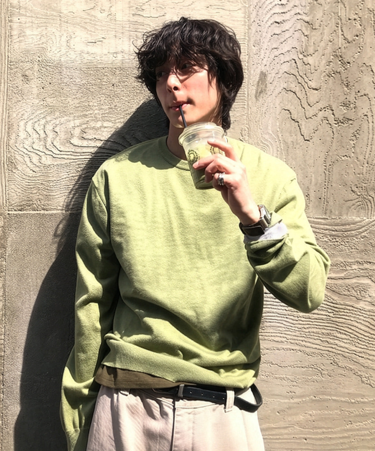 Soft Layer Round Knit [Olive]