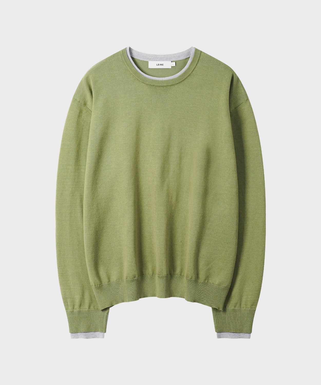Soft Layer Round Knit [Olive]