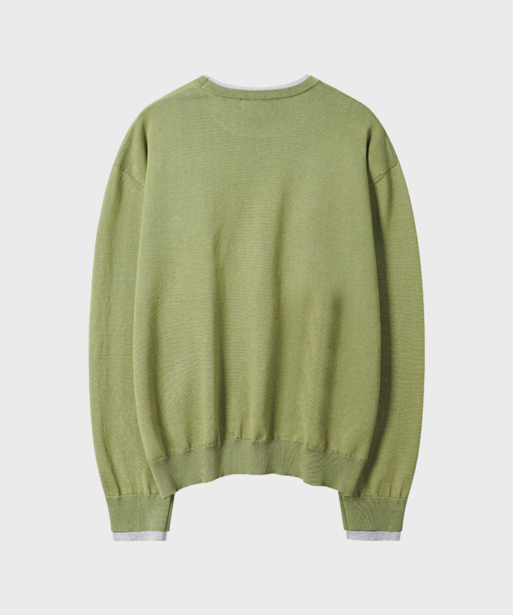 Soft Layer Round Knit [Olive]