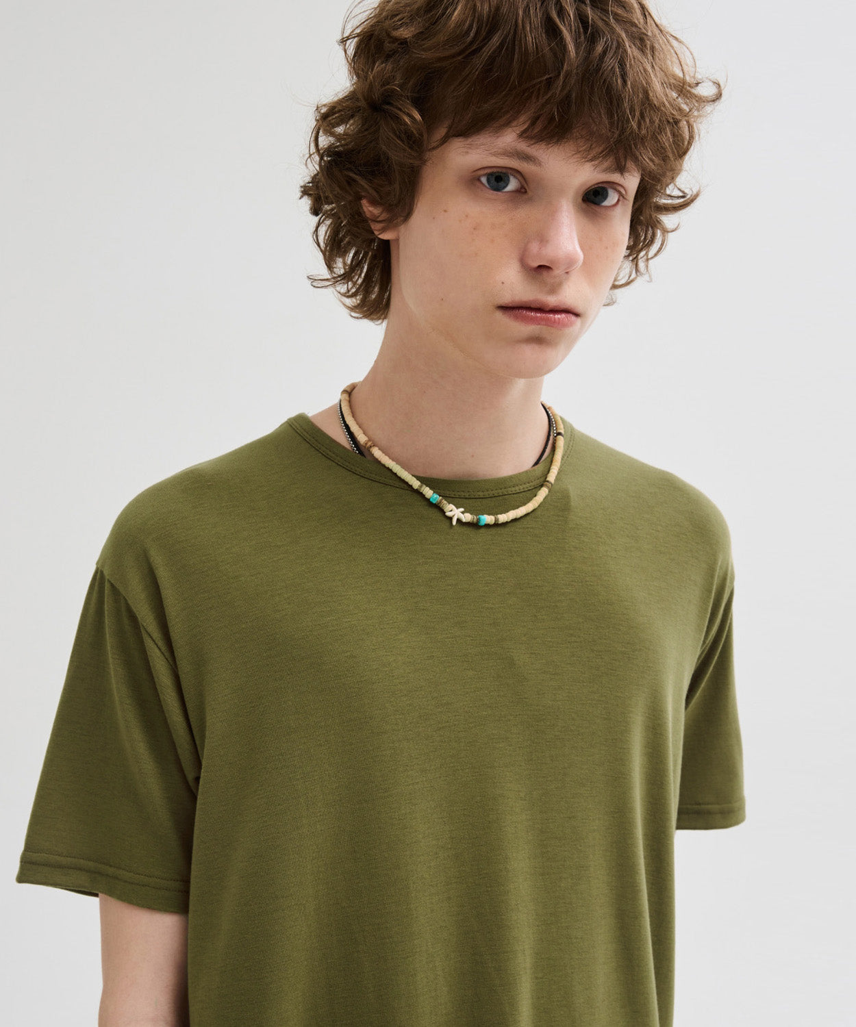 Soft U-Neck Inner T-Shirt [Olive]