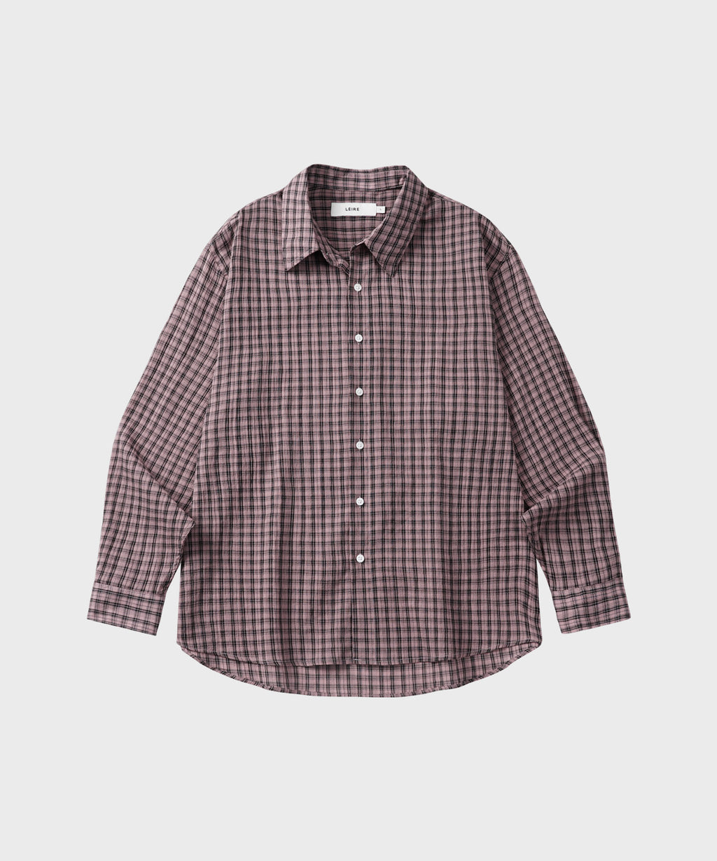 Essential Seersucker Check Shirt [Pink]