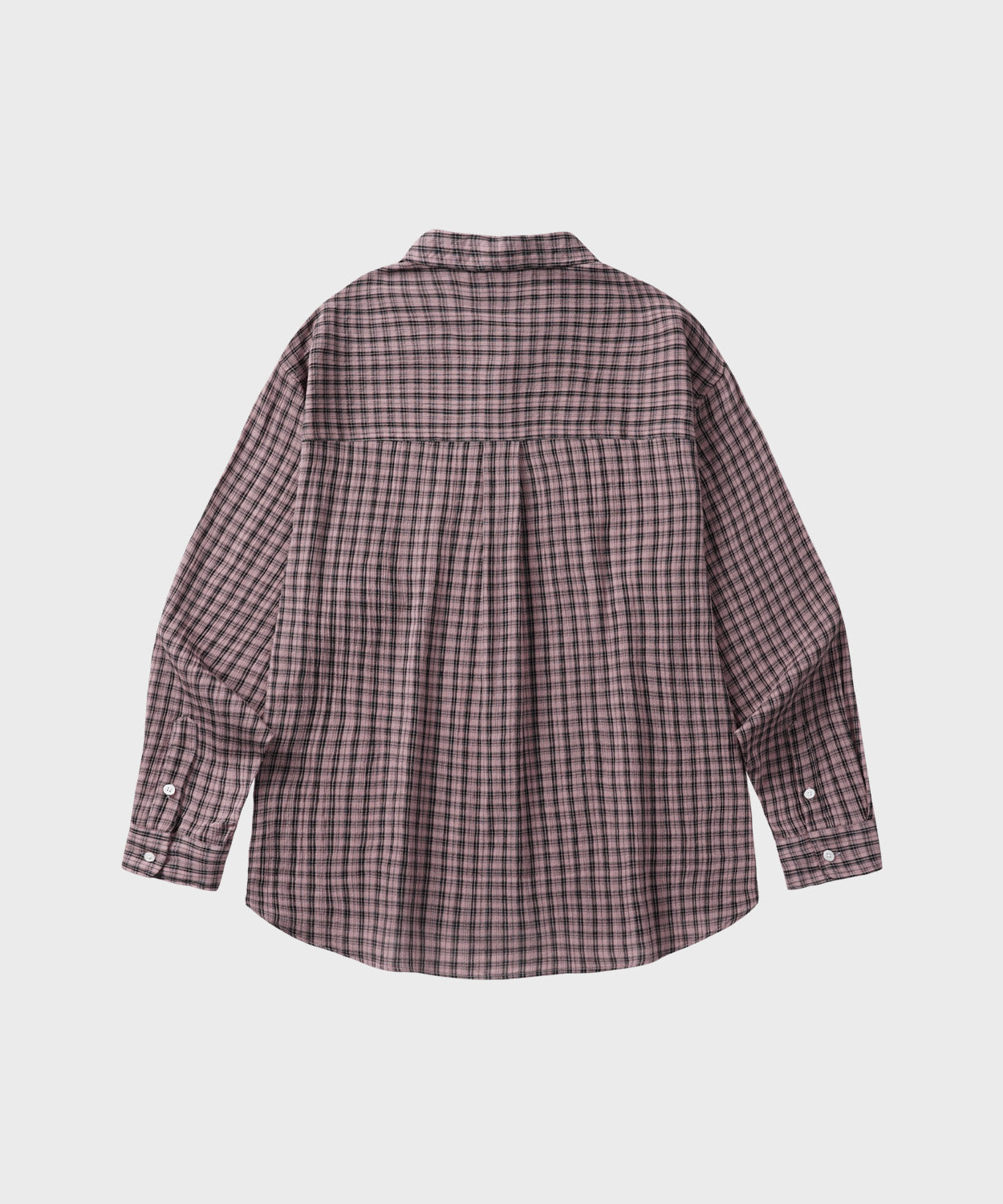 Essential Seersucker Check Shirt [Pink]