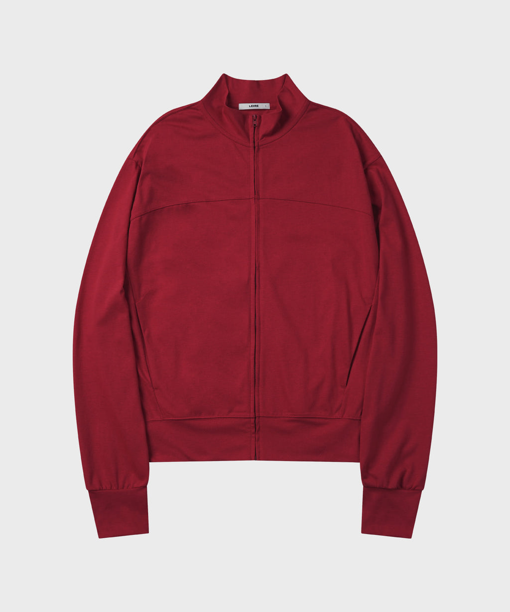 Slim Fit Light Jersey Zip-Up [Vintage Red]