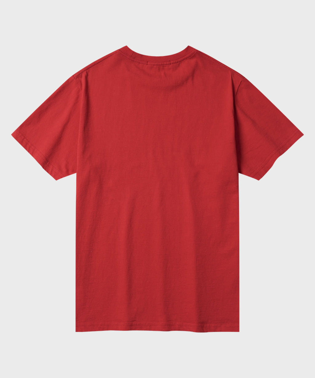 Vintage Lettering Print T-Shirt [Red]