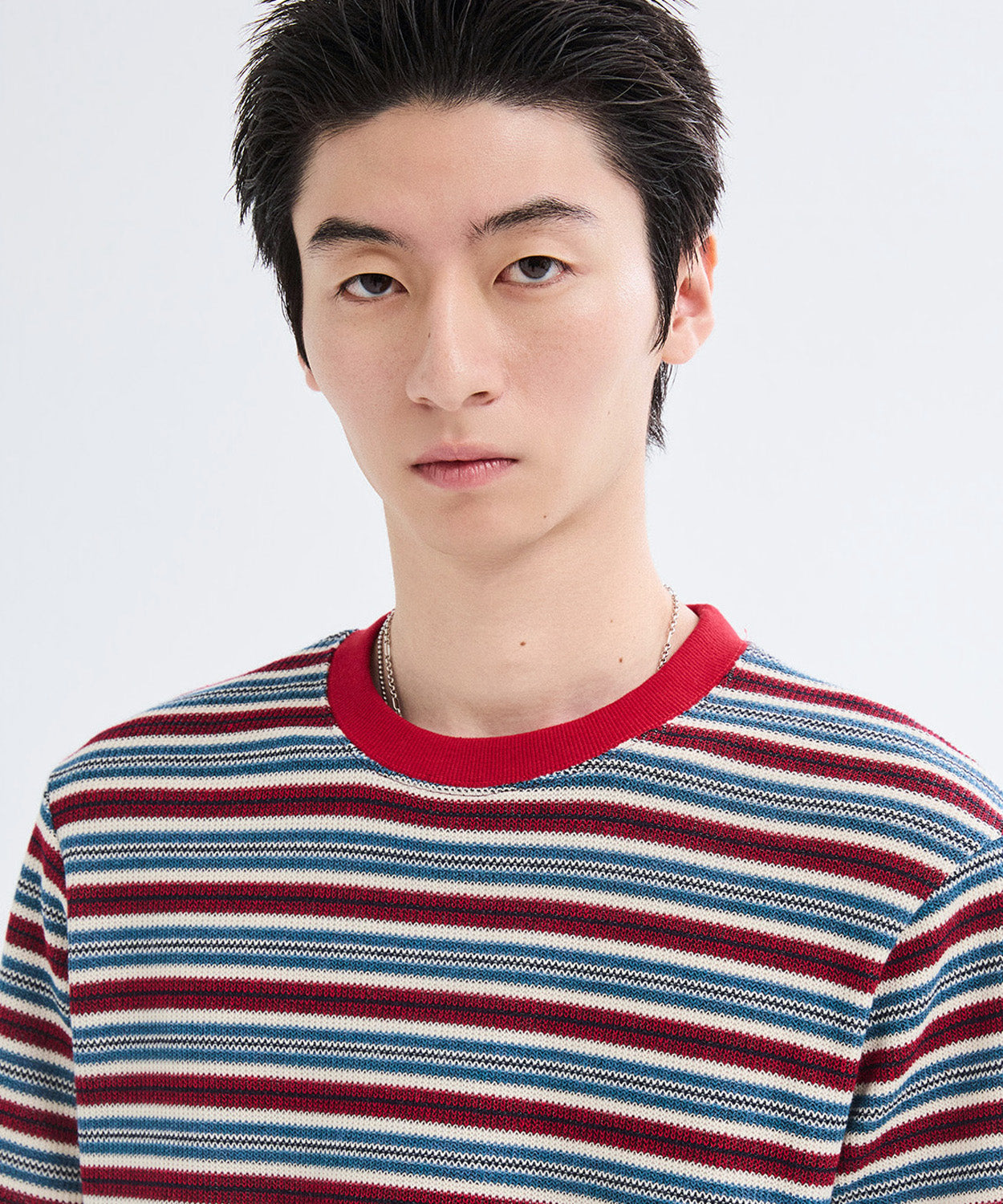Summer Stripe Short Sleeve T-Shirt [Red]