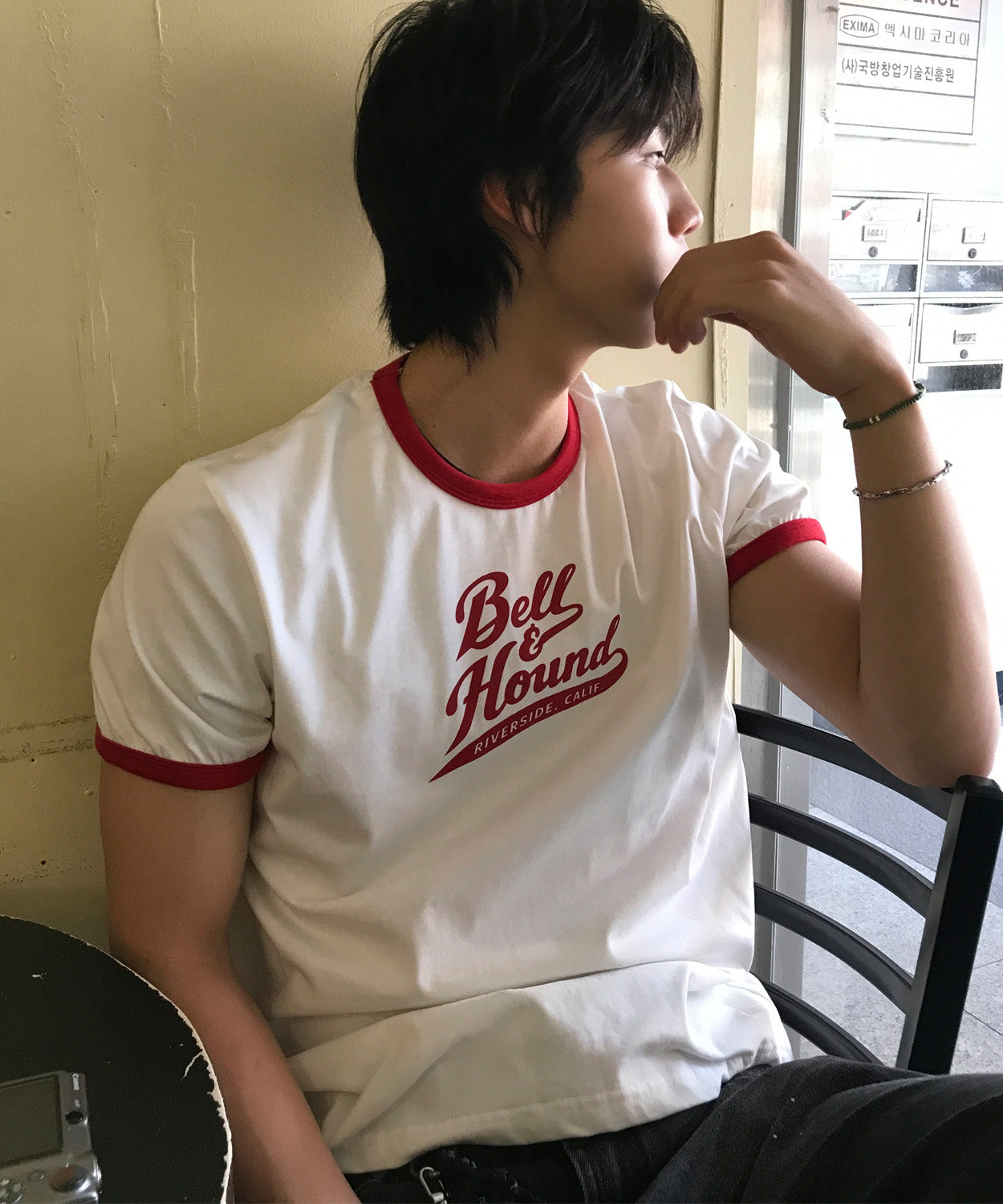 Ringer Point Graphic T-Shirt [Red]
