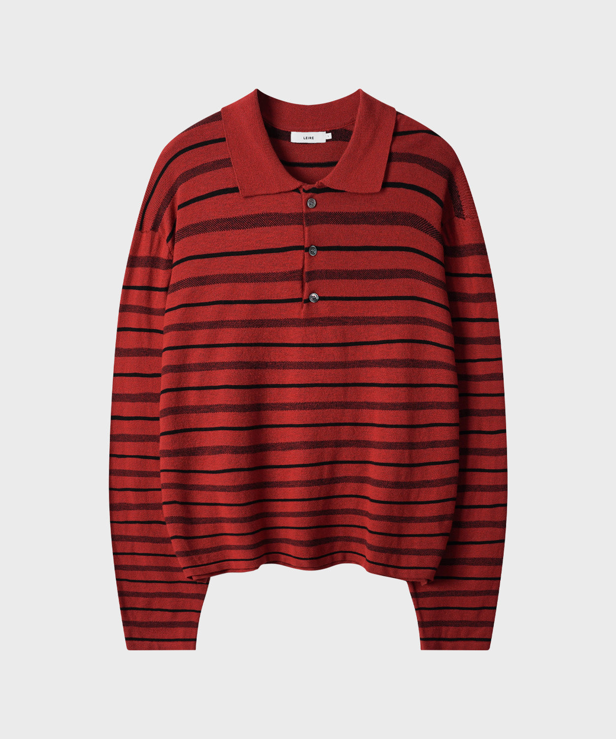 Multi Stripe Collar Crop Knit [Red]