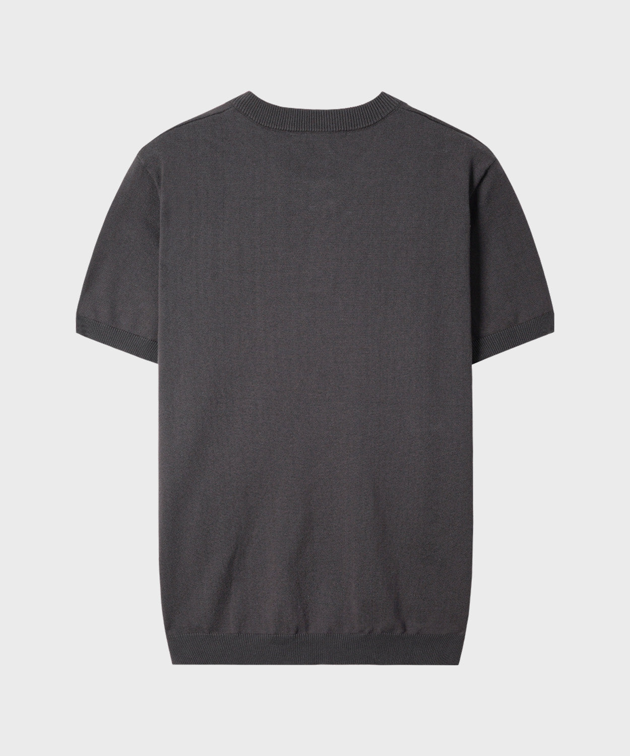 Muscle Fit Henley Neck Short Sleeve Knit [Smoke Charcoal]