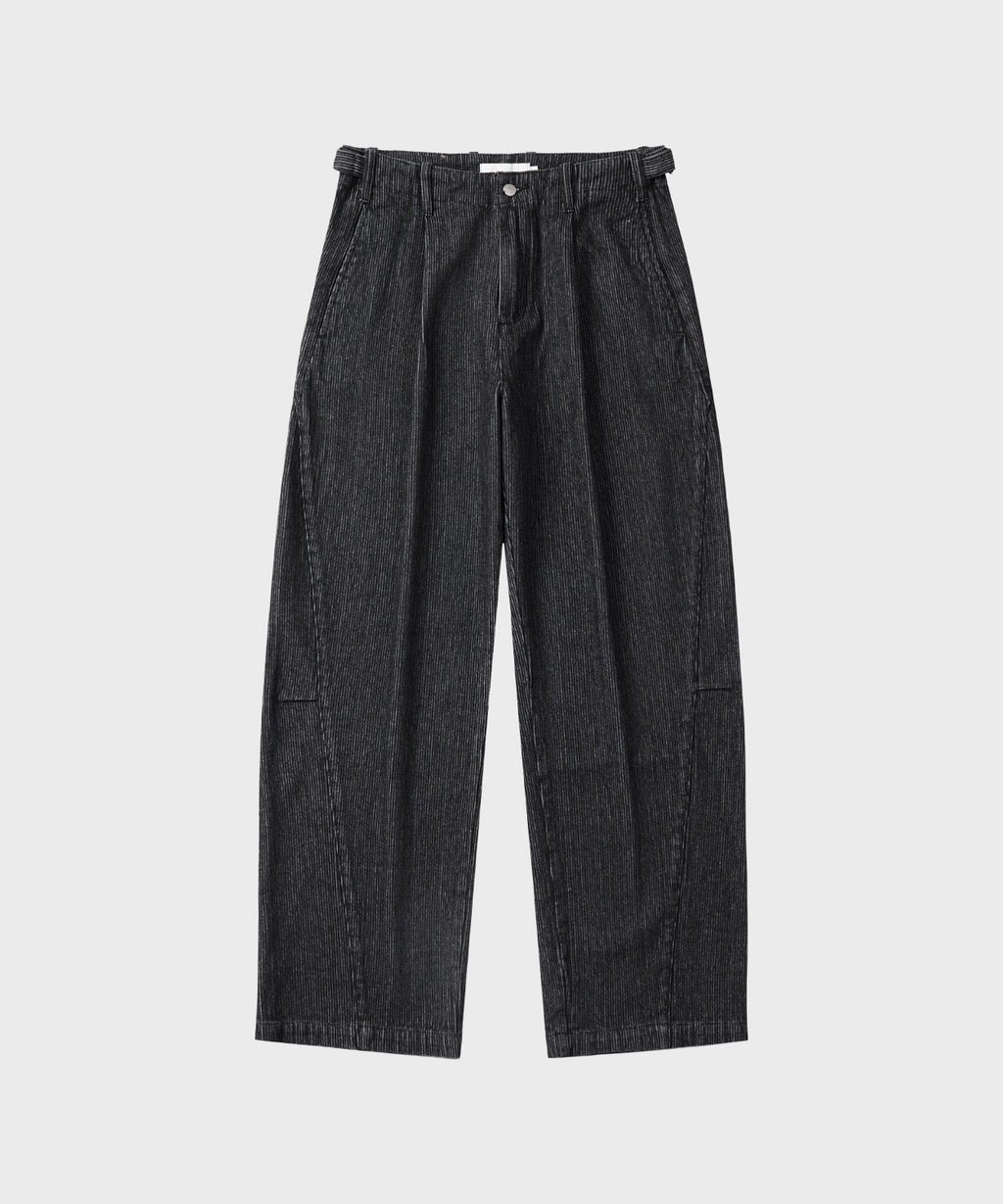 Curved Bijou Washed Pants [Stripe]