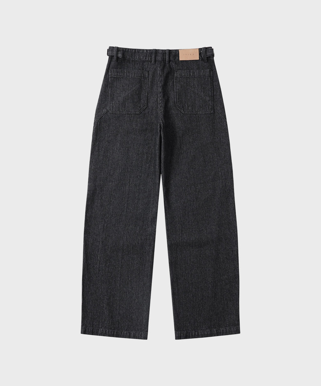 Curved Bijou Washed Pants [Stripe]