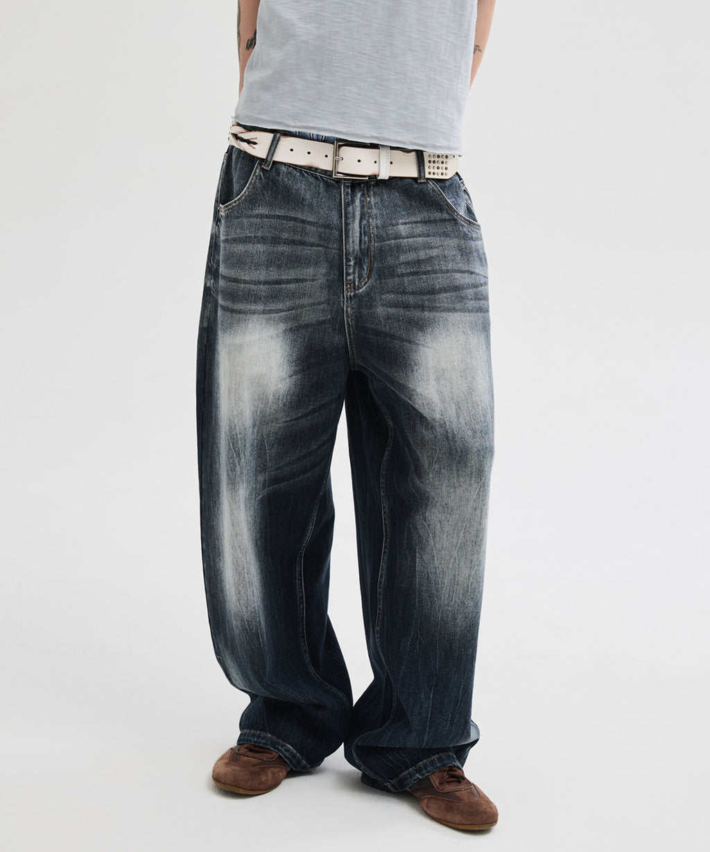 Essential Wide Denim Pants [Washing Grey]