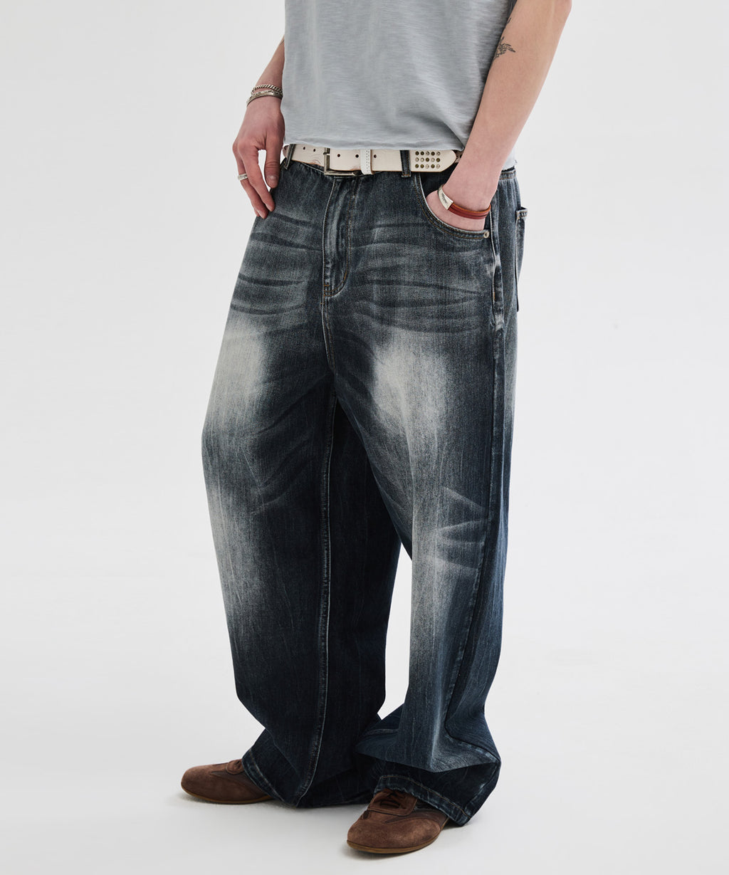 Essential Wide Denim Pants [Washing Grey]
