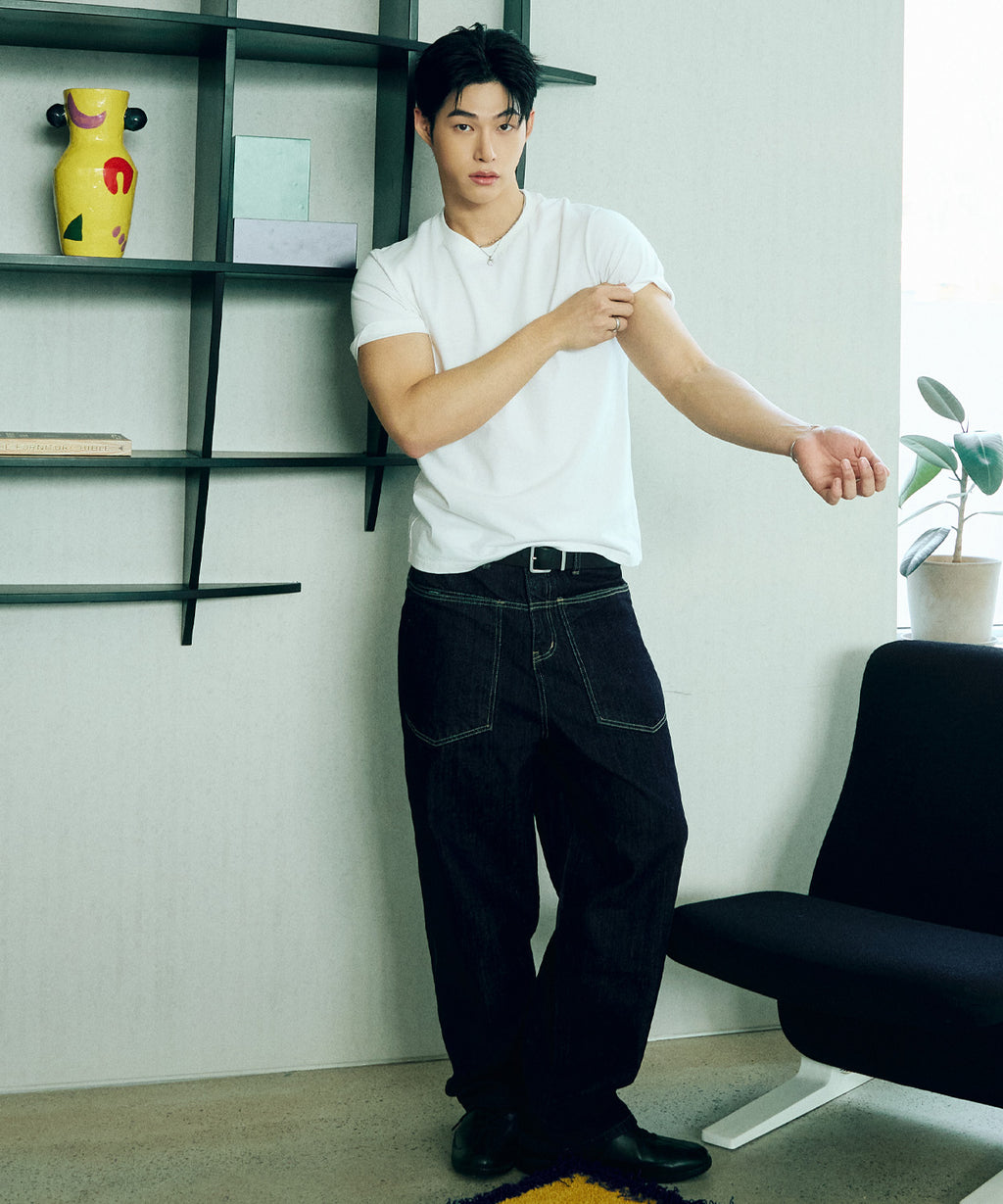 90s Vintage Fit Washed T-Shirt [White]